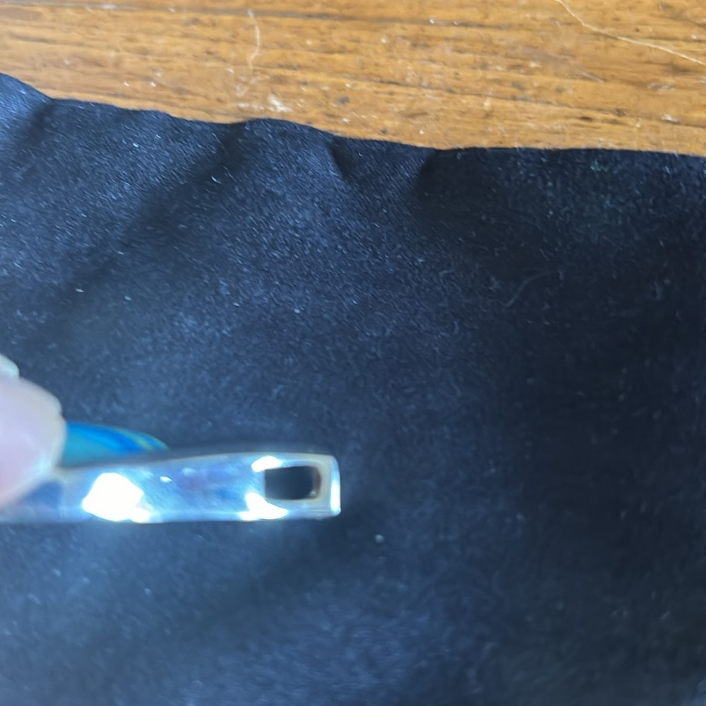 Mine Finds by Jay King sterling rainbow calsilica modern design pendant - Picture 6 of 8